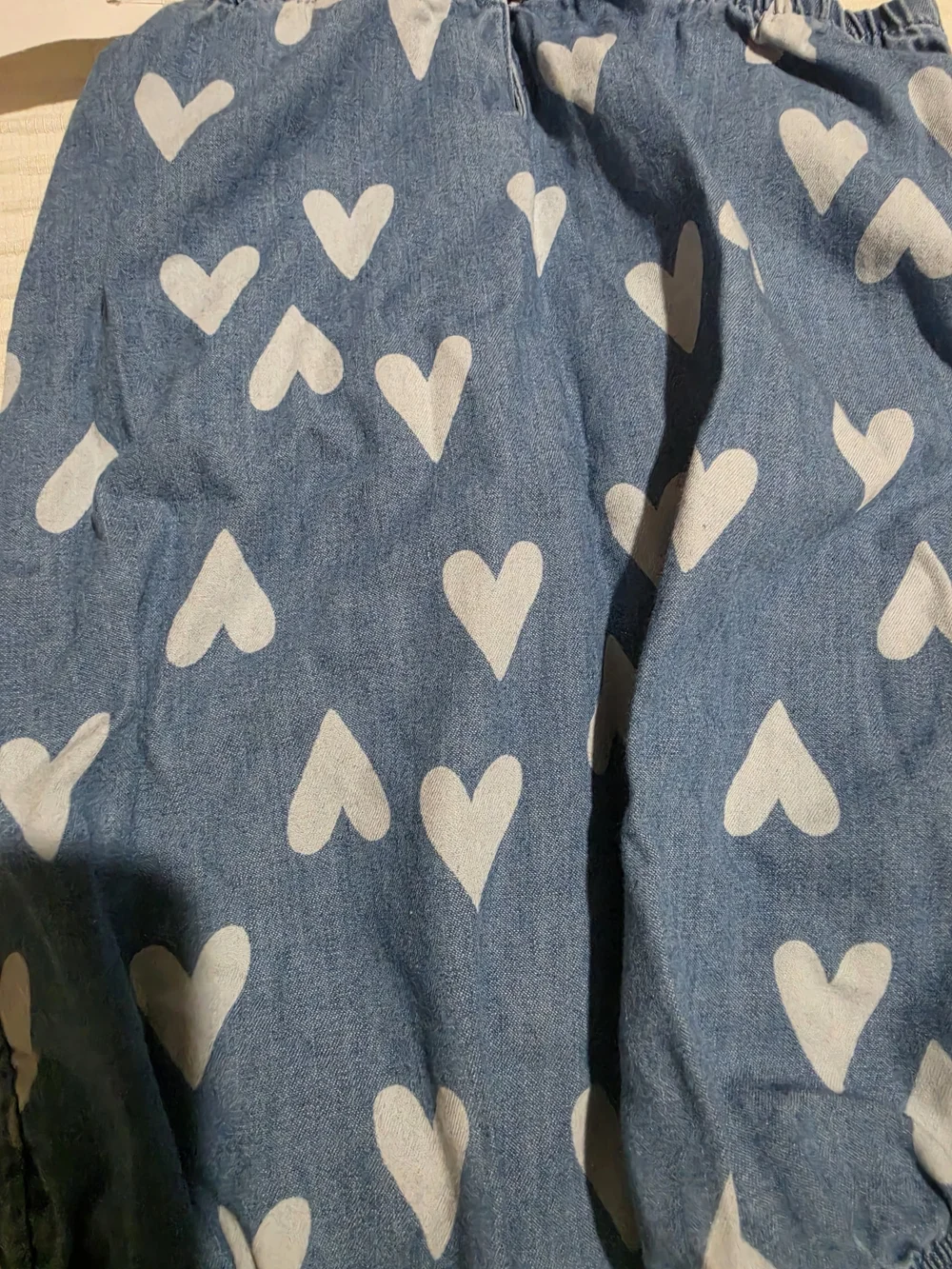Carter's Blue Denim Heart Print Romper Size 6m